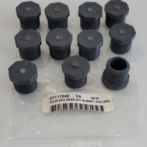*NEW* [11] GF NSF-PW SCH80 PVC1 D2464 High Strength Threaded Plug Fittings 3/4" - Image 1