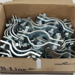 *NEW* BOX OF 25 Cooper B-Line B3140-2 ZN Pipe Clamps 2" Steel Zinc + Warranty! - Image 2