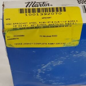 *NEW SEALED* Martin 80BS15 1 1/2 Finished Bore Roller Chain Sprocket + Warranty! - Image 3