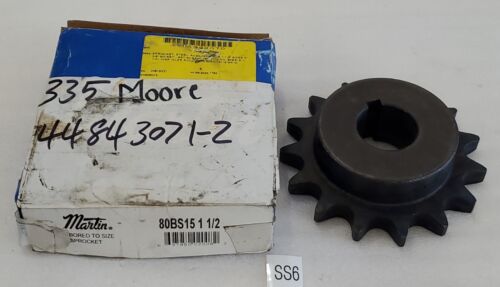 *NEW IN BOX* Martin 80BS15 1 1/2 Finished Bore Roller Chain Sprocket + Warranty! Main Image