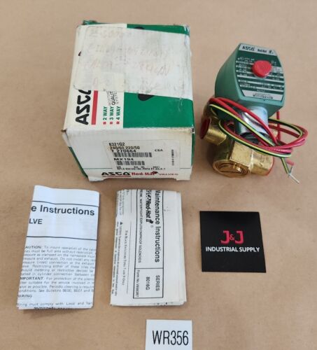 *NEW* Asco 8321G2 Red Hat Solenoid Valves 3/8" Pipe 220/240V 3-Way + Warranty Main Image