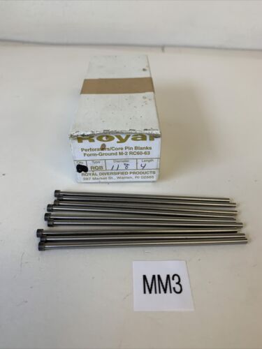 Lot of 9 Royal RQB M-2 RC60-63 Perforators/Core Form-Ground Punch Pin Blanks Main Image