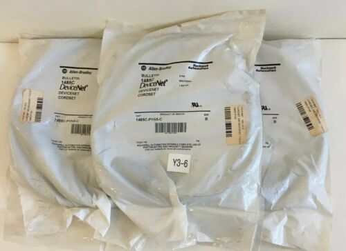 *Lot Of 3* Allen Bradley 1485C-P1N5-C Series B 5 PIN Mini Femal 1 Meter Main Image
