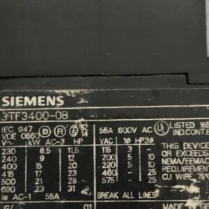 Siemens 3TF3400-0B Conactor (Lot Of 7) Used,Fast Shipping! *Warranty* - Image 3