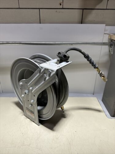 Klutch Auto Rewind Air Hose Reel W/3/8in. x 50ft. Hose 300 PSI *Warranty* Main Image