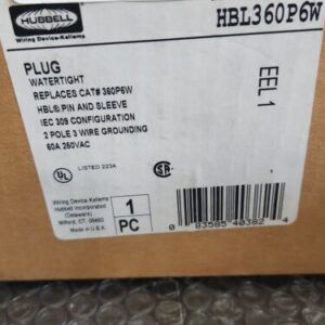 ποΈ IN BOX*Hubbell HBL360P6W IEC Pin and Sleeve Plug *WARRANTY+ πΊπΈ SHIPPED* - Image 3