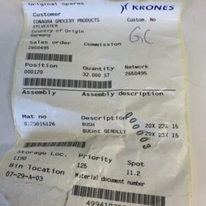 Krones 0123015126 Bushing 20x23x15 (Lot Of 32) Fast Shipping! - Image 5