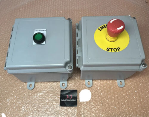 (2) NEW- HOFFMAN START/STOP Button Enclosures W/ Allen Bradley Start/Stop Switch Main Image