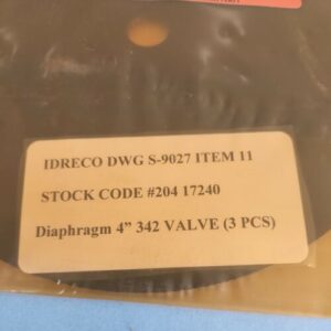 Asahi Repair Diaphragm 341 Valve 4" Idreco DWG S-9027 *NEW*WARRANTY* - Image 2