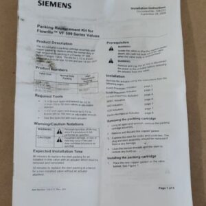 *NEW* Siemens 599-10140 Power Controls Service Kit 2-1/2" ANSI 125 & 250 NC Stem - Image 13