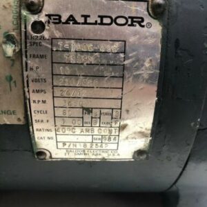 BALDOR INDUSTRIAL MOTOR 10HP 230/460 3450 RPM 24/12A 382542 Frame 7535M 10Hp - Image 2