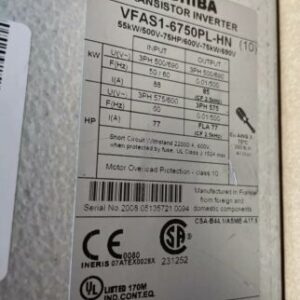 Used TOSHIBA Transistor Inverter Drive 75Hp VFAS1-6750PL-HN VFAS16750PLHN - Image 6