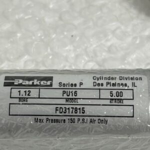 (2) NEW PARKER AIR CYLINDER 1.12 PU16 5.00 SERIES P 150PSI +Warranty - Image 2