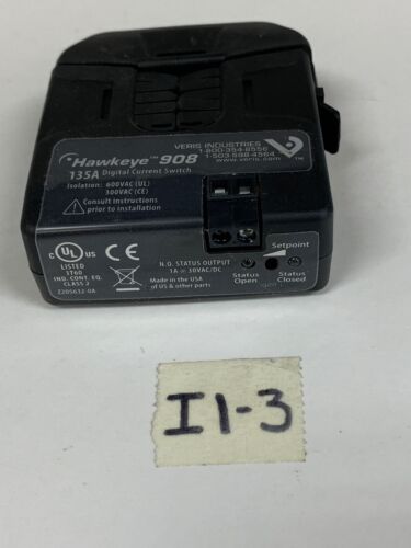 Veris Industries Hawkeye 908 Digital Current Switch Z205632-0A 135A Used Main Image