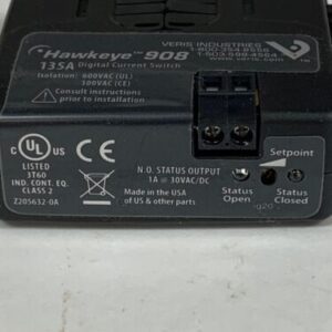 Veris Industries Hawkeye 908 Digital Current Switch Z205632-0A 135A Used - Image 3