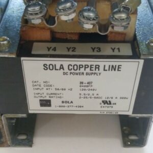 *PREOWNED* Sola Copper Line 39-407 DC Power Supply 37361-65 + 240V Transformer - Image 2