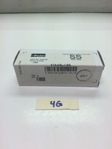 New! Parker C Series Check Valve 6TA-C6L-1-SS *Fast Shipping* Warranty! Main Image