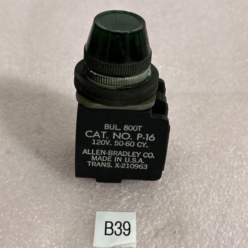 Used Allen Bradley 800T-P16 800TP16 Green Illuminated Pilot Light Fast Shipping! Main Image