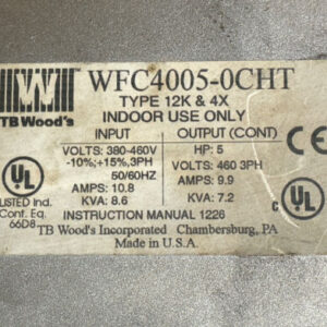 PREOWNED- TB Woods E-TRAC WFC HT AC Inverter WFC4005-0CHT 380-460V 5HP FAST SHIP - Image 5