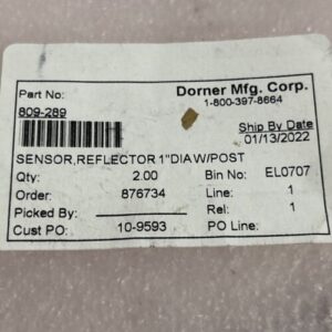 New Dorner 809-289 Sensor,Reflector 1” Dia.w/Post (Lot Of 2) + Warranty - Image 5