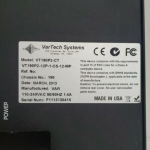 *PARTS/REPAIR* Vartech Systems VT190P-12P-1-CS-12-MP Display Panel VT190P2-CT - Image 4