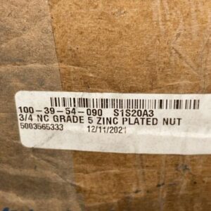 Fastenal 3/4"-10 Zinc Finish Grade 5 Finished Hex Nut Item # 36316 - Lot of 143 - Image 5