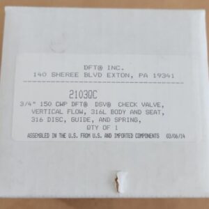 *NEW* DFT Valves 2103QC Vertical Sanitary Check Valve 3/4" 150 CWP + Warranty! - Image 9