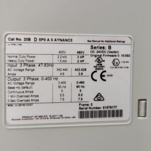 *NEW* Allen-Bradley 20BD5P0A0AYNANC0 PowerFlex 700 Drive 3 Hp 480V + Warranty! - Image 9