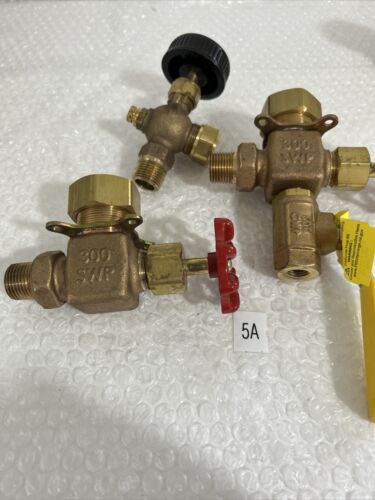 Lot of 3 Assorted Bronze Gate Valves (2)300 SWP WOG. Fast Shipping!+Warranty Main Image