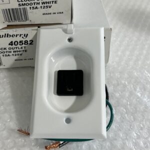 (3) Mulberry 40582 Clock / TV Outlet Smooth White 15A 125V NEW!!! in Box - Image 3