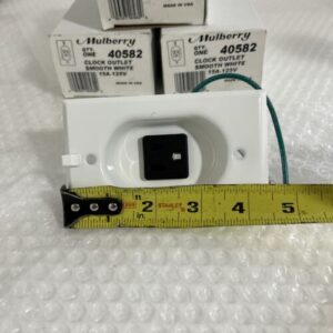 (3) Mulberry 40582 Clock / TV Outlet Smooth White 15A 125V NEW!!! in Box - Image 5