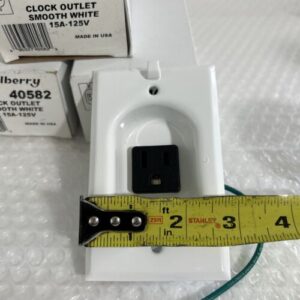 (3) Mulberry 40582 Clock / TV Outlet Smooth White 15A 125V NEW!!! in Box - Image 6