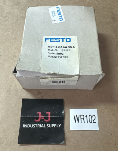 NEW IN BOX- Festo MDH-2-2.2-AW-QS-6 20.4-26.4VDC Pneumatic Valve Solenoid 🇺🇸 Main Image