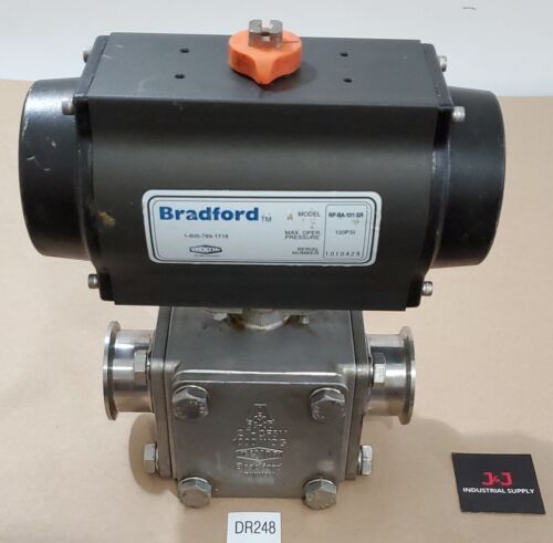 Bradford Dixon RP-BA-101-SR Pneumatic Actuator 2" Sanitary Ball Valve + Warranty Main Image