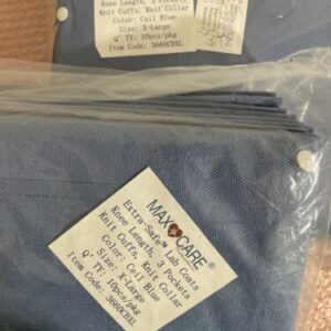 Max Care Lab Coats Knee Length 3 Pockets Sz. X-Lrg. (2Pack of 10) Fast Shipping - Image 4