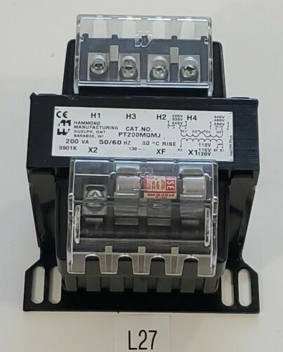 *PREOWNED* HAMMOND PT200MQMJ TRANSFORMER 200 VAC 50/60 HZ 80° C RISE + WARRANTY! Main Image