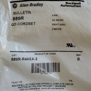 *NEW* Allen Bradley 889R-R4AEA-2 QD Cordset 2 Meter Ser. B 4 Pin Right Angle AC - Image 2