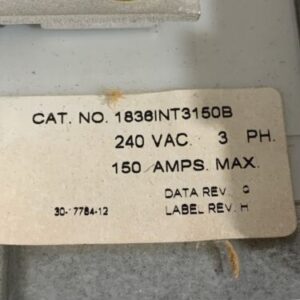 *NEW* CUTLER HAMMER PANEL 1836INT3150B / E52977 *WARRANTY* - Image 3
