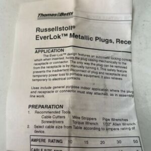 *NEW* Thomas Betts Russellstol 8013 Plug Ever-Lok 10A 600VAC,20A 250VAC WARRANTY - Image 5