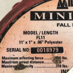 Miller FL11 Minilite Fall Limiter 11' x 1" x .06" Polyester 0018979 - Image 5