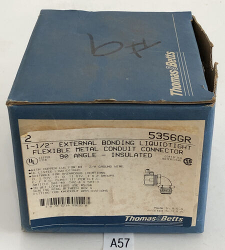 *NEW* BOX OF 2 T&B 5356GR 1-1/2" External Liquidtight 90 Degree + Warranty! Main Image