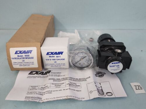 *NEW*Exair 9008 LK 1/4 Pressure Regulator With 9011 Gauge *WARRANTY+🇺🇸 SHIP!* Main Image