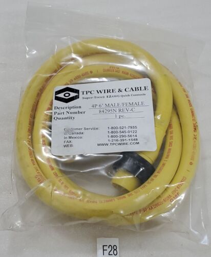 *NEW* TPC Wire & Cable 84295N Rev-C 4P M/F 6β Super-Trex 12AWG Quick Connects Main Image