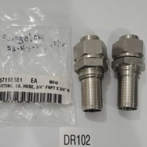 *NEW* LOT OF 2 Swagelok SS Hose Fittings 3/4" FNPT x 3/4" H Part# ?? + Warranty! - Image 1