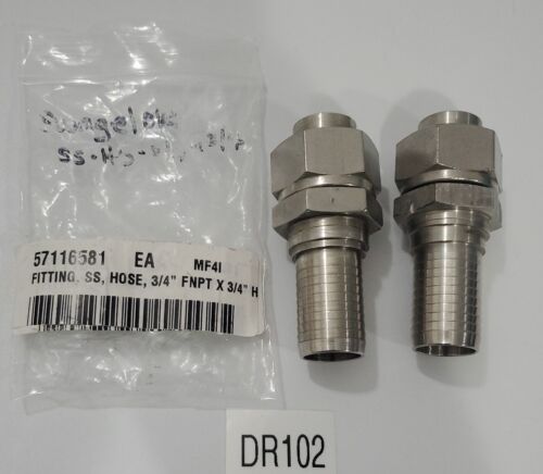*NEW* LOT OF 2 Swagelok SS Hose Fittings 3/4" FNPT x 3/4" H Part# ?? + Warranty! Main Image