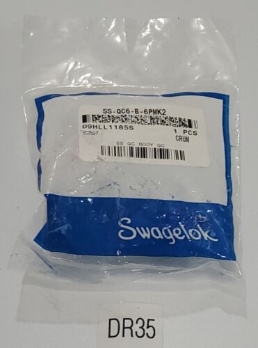 *NEW FACTORY SEALED* Swagelok SS-QC6-B-6PMK2 Quick Connect Body 3/8" SS Warranty Main Image