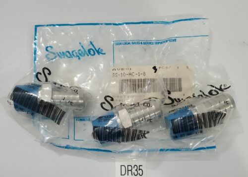 *NEW SEALED* LOT OF 3 Swagelok SS-10-HC-1-8 SS 1/2" x 5/8" Hose Connectors Main Image