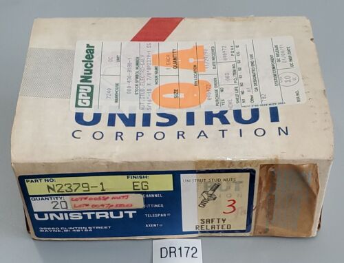 *NEW SEALED BOX* BOX OF 20 Unistrut N2379-1 Finish EG Stud Nuts 5/16''-18x7/8 Main Image
