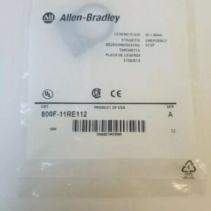 *NEW* LOT OF 10 Allen-Bradley 800F-11RE112 E-STOP LEGEND PLATES 30MM x 40MM - Image 1