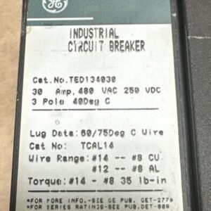 PREOWNED General Electric GE TED134030 3Pole 30A 480V Circuit Breaker + WARRANTY - Image 3